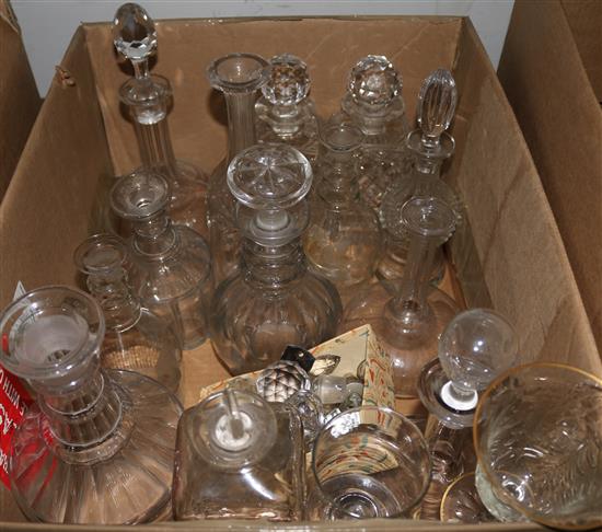 Qty glass decanters
